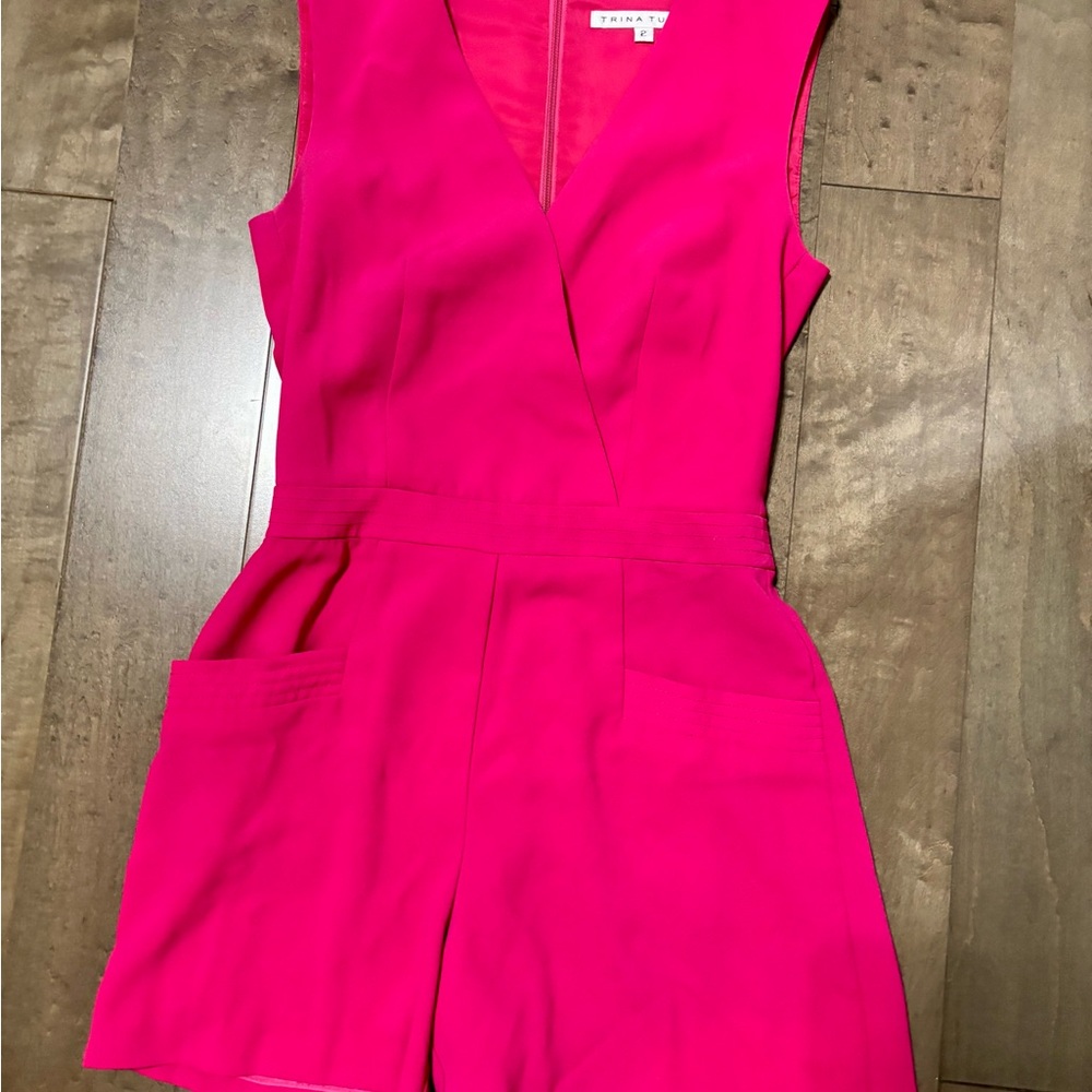 Trina Turk Pink Romper with Pockets and Shorts